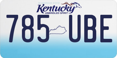 KY license plate 785UBE