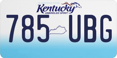 KY license plate 785UBG