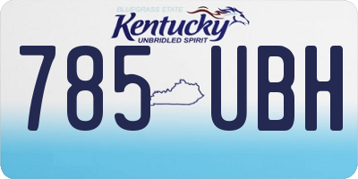 KY license plate 785UBH