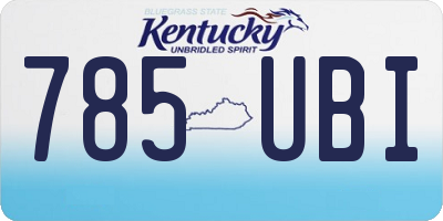 KY license plate 785UBI