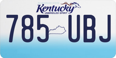 KY license plate 785UBJ