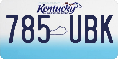 KY license plate 785UBK