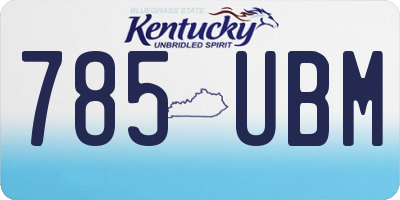 KY license plate 785UBM