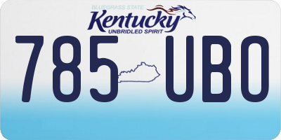 KY license plate 785UBO