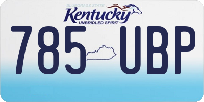 KY license plate 785UBP