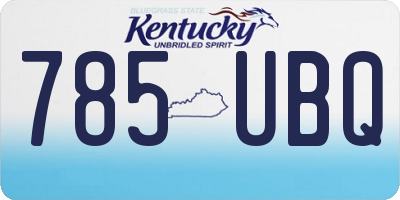 KY license plate 785UBQ