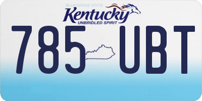 KY license plate 785UBT