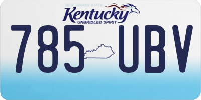 KY license plate 785UBV