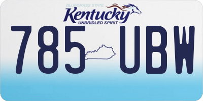 KY license plate 785UBW