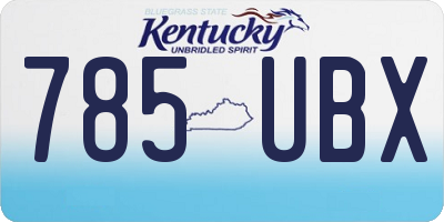 KY license plate 785UBX