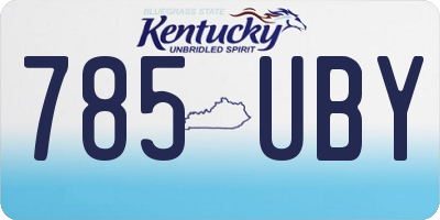 KY license plate 785UBY