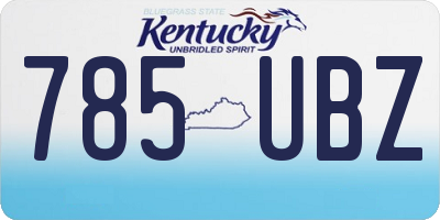 KY license plate 785UBZ