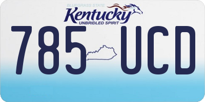 KY license plate 785UCD