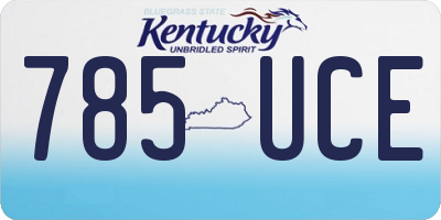 KY license plate 785UCE