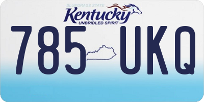 KY license plate 785UKQ