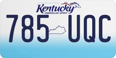 KY license plate 785UQC