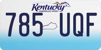 KY license plate 785UQF