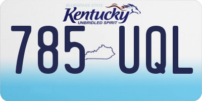 KY license plate 785UQL