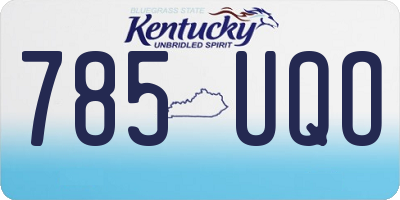 KY license plate 785UQO