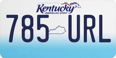 KY license plate 785URL