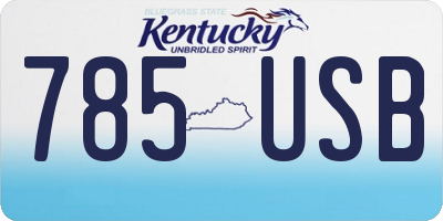 KY license plate 785USB