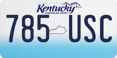 KY license plate 785USC