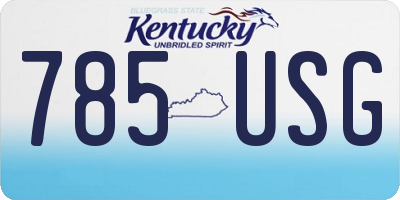 KY license plate 785USG