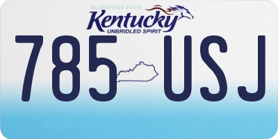 KY license plate 785USJ