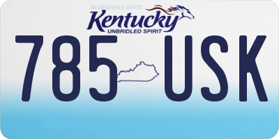KY license plate 785USK