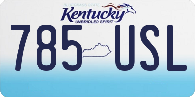 KY license plate 785USL