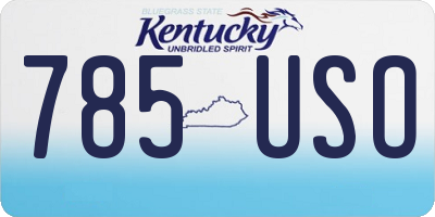 KY license plate 785USO