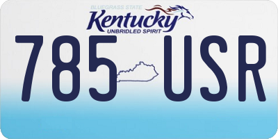 KY license plate 785USR