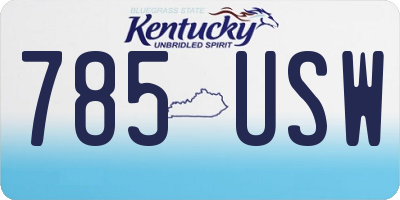 KY license plate 785USW