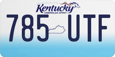 KY license plate 785UTF