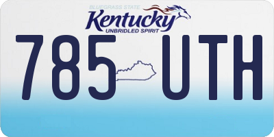 KY license plate 785UTH