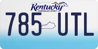 KY license plate 785UTL