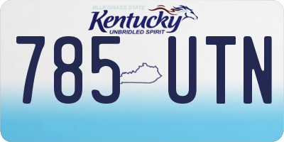 KY license plate 785UTN