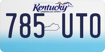 KY license plate 785UTO
