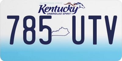 KY license plate 785UTV
