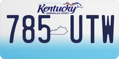 KY license plate 785UTW