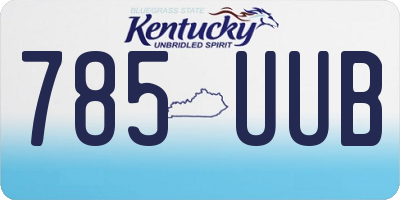 KY license plate 785UUB