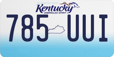 KY license plate 785UUI