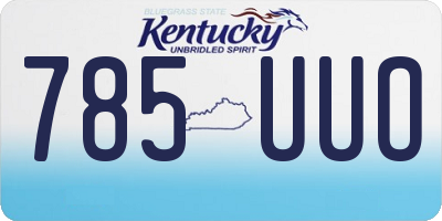 KY license plate 785UUO