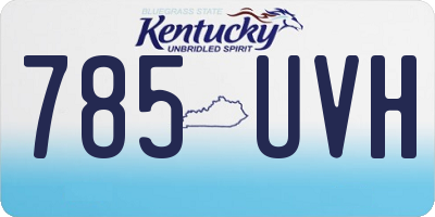 KY license plate 785UVH