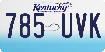 KY license plate 785UVK