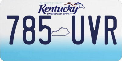KY license plate 785UVR
