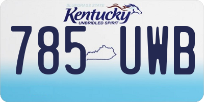 KY license plate 785UWB