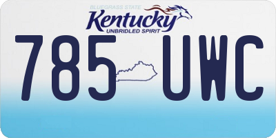 KY license plate 785UWC