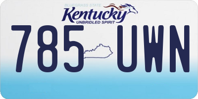 KY license plate 785UWN