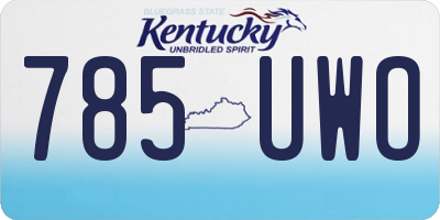KY license plate 785UWO